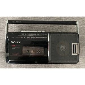 Vintage Sony Portable AM/FM Radio Tape Cassette Player Boombox CFM-140 - TESTED